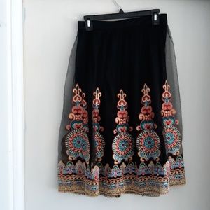 Forever 21 Tulle Embroidered Skirt